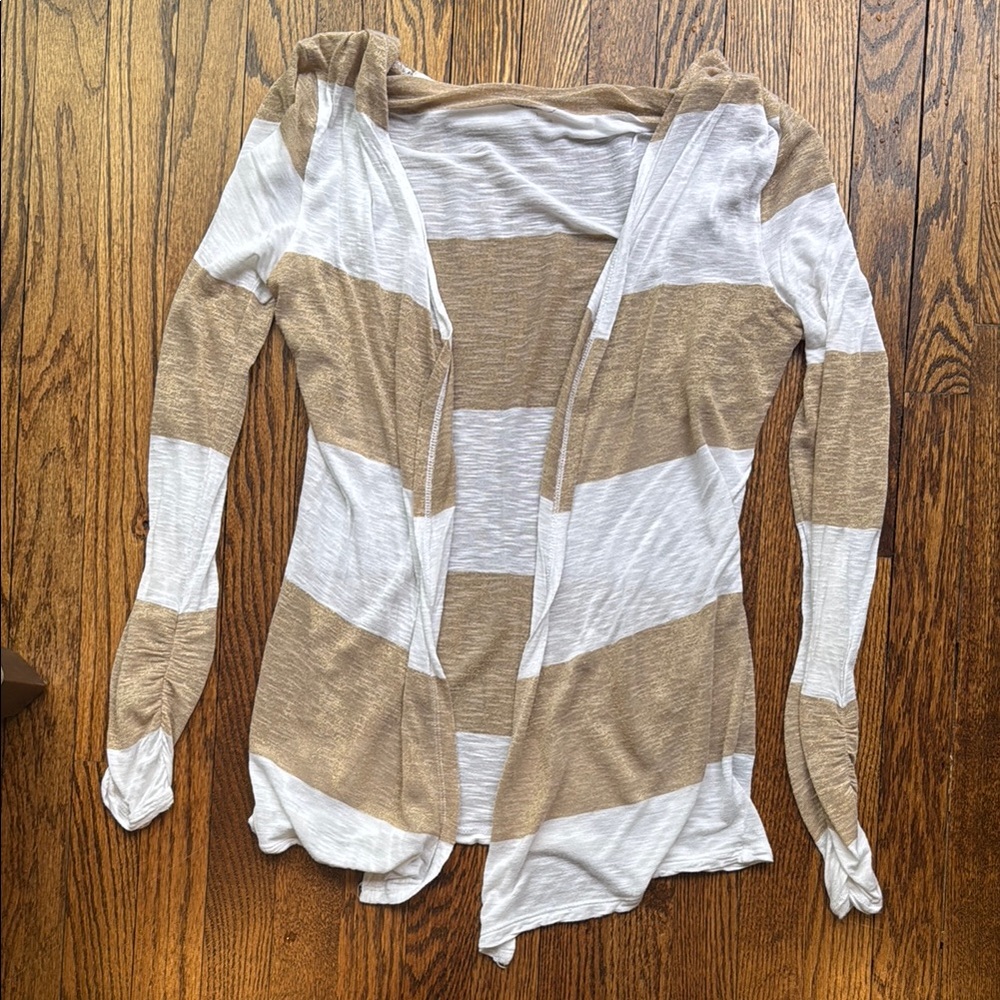 Striped Gold and White Cardigan